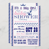 ベビーガー航海のルベビーシャワー招待状 招待状 (正面/裏面)