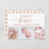 ベビーキスバレンタイン3写真誕生ベビー 案内状 (正面/裏面)