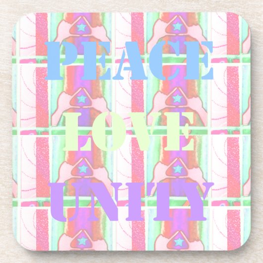 ベビーキッズピースラブユニティハクナマタタデザイン.p コースター (正面)