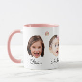 ベビーキッズファミリー顔4写真レインボホ マグカップ (左)