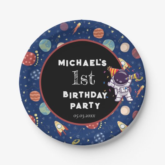 ベビーキッズフジット宇宙Any Age Birthday Party ペーパープレート (正面)