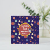 ベビーキッズフジット宇宙Any Age Birthday Party 招待状 (スタンド正面)