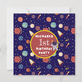 ベビーキッズフジット宇宙Any Age Birthday Party 招待状