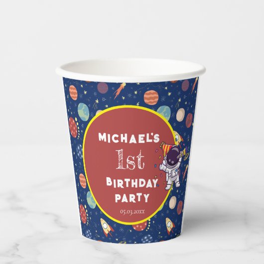 ベビーキッズフジット宇宙Any Age Birthday Party 紙コップ (正面)