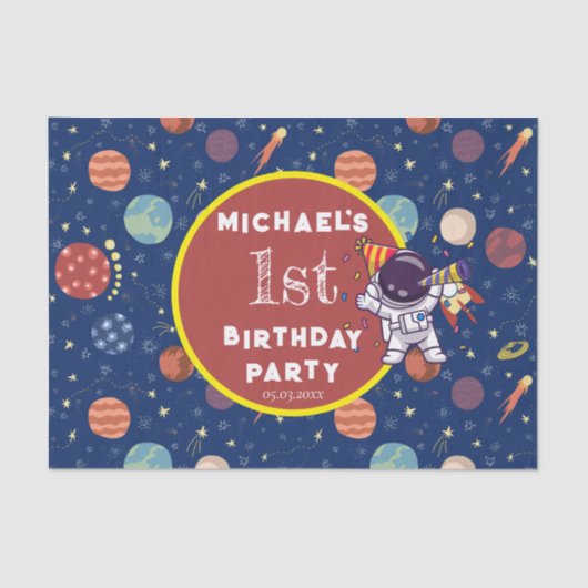 ベビーキッズフジット宇宙Any Age Birthday Party 薄葉紙 (正面)