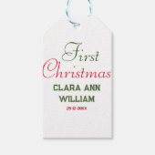 ベビーキッズ初めてのクリスマスホリデイ追加ネーム文字YE ギフトタグ (正面)