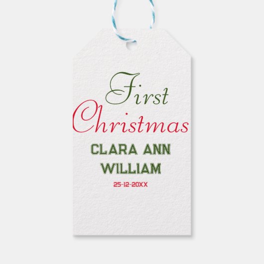 ベビーキッズ初めてのクリスマスホリデイ追加ネーム文字YE ギフトタグ (裏面)