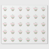 ベビーキッズ初めてのクリスマスホリデイ追加ネーム文字YE ラッピングペーパー (フラット)