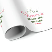 ベビーキッズ初めてのクリスマスホリデイ追加ネーム文字YE ラッピングペーパー (ロールコーナー)