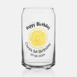 ベビーキッズ1stバースデーレモンスライス名前を追加する日付m ガラス缶