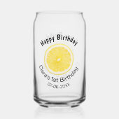 ベビーキッズ1stバースデーレモンスライス名前を追加する日付m ガラス缶 (裏面)