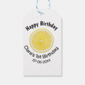 ベビーキッズ1stバースデーレモンスライス名前を追加する日付m ギフトタグ (裏面)