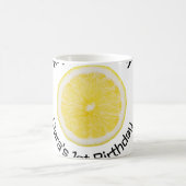 ベビーキッズ1stバースデーレモンスライス名前を追加する日付m コーヒーマグカップ (中央)