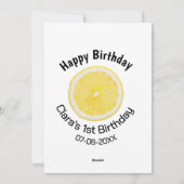 ベビーキッズ1stバースデーレモンスライス名前を追加する日付m シーズンカード (裏面)
