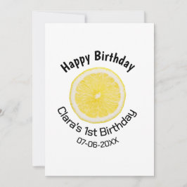 ベビーキッズ1stバースデーレモンスライス名前を追加する日付m シーズンカード