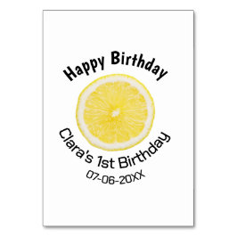 ベビーキッズ1stバースデーレモンスライス名前を追加する日付m テーブルナンバー