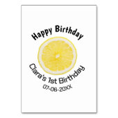 ベビーキッズ1stバースデーレモンスライス名前を追加する日付m テーブルナンバー (裏面)