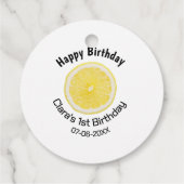 ベビーキッズ1stバースデーレモンスライス名前を追加する日付m フェイバータグ (裏面)