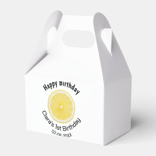 ベビーキッズ1stバースデーレモンスライス名前を追加する日付m フェイバーボックス (正面サイド)