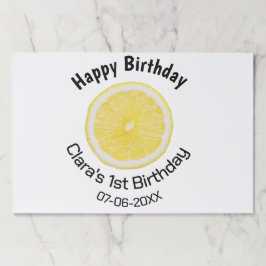 ベビーキッズ1stバースデーレモンスライス名前を追加する日付m ペーパーパッド