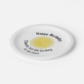 ベビーキッズ1stバースデーレモンスライス名前を追加する日付m ペーパープレート (アングル)