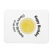 ベビーキッズ1stバースデーレモンスライス名前を追加する日付m マグネット (横)