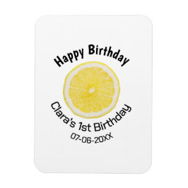 ベビーキッズ1stバースデーレモンスライス名前を追加する日付m マグネット