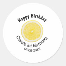 ベビーキッズ1stバースデーレモンスライス名前を追加する日付m