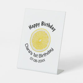 ベビーキッズ1stバースデーレモンスライス名前を追加する日付m 台座サイン
