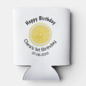 ベビーキッズ1stバースデーレモンスライス名前を追加する日付m 缶クーラー (裏面)