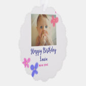 ベビーキッズ1st誕生日の追加name date追加フォト オーナメントカード (右)