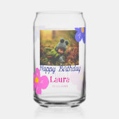 ベビーキッズ1st誕生日の追加name date追加フォト ガラス缶 (裏面)