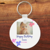 ベビーキッズ1st誕生日の追加name date追加フォト キーホルダー (正面)