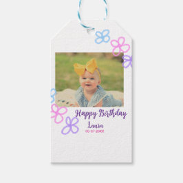 ベビーキッズ1st誕生日の追加name date追加フォト ギフトタグ