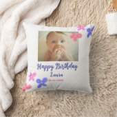 ベビーキッズ1st誕生日の追加name date追加フォト クッション (ブランケット)