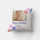 ベビーキッズ1st誕生日の追加name date追加フォト クッション (裏面)