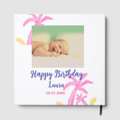 ベビーキッズ1st誕生日の追加name date追加フォト ゲストブック (裏面)