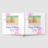 ベビーキッズ1st誕生日の追加name date追加フォト ゲストブック (全面)