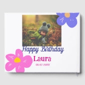 ベビーキッズ1st誕生日の追加name date追加フォト ゲストブック (裏面)