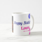 ベビーキッズ1st誕生日の追加name date追加フォト コーヒーマグカップ (正面右)