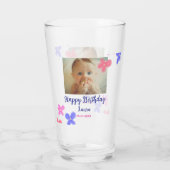 ベビーキッズ1st誕生日の追加name date追加フォト タンブラーグラス (裏面)