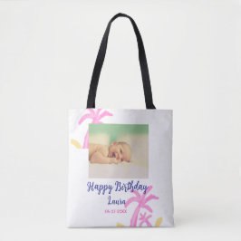 ベビーキッズ1st誕生日の追加name date追加フォト トートバッグ