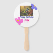 ベビーキッズ1st誕生日の追加name date追加フォト ハンドファン (裏面)