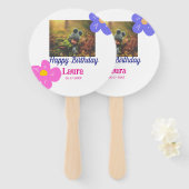 ベビーキッズ1st誕生日の追加name date追加フォト ハンドファン (正面&裏面)