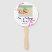 ベビーキッズ1st誕生日の追加name date追加フォト ハンドファン (裏面)