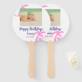 ベビーキッズ1st誕生日の追加name date追加フォト ハンドファン (正面&裏面)