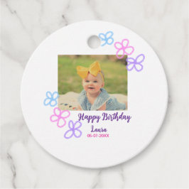 ベビーキッズ1st誕生日の追加name date追加フォト フェイバータグ