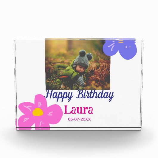 ベビーキッズ1st誕生日の追加name date追加フォト フォトブロック (正面)