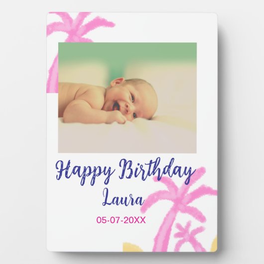 ベビーキッズ1st誕生日の追加name date追加フォト フォトプラーク (正面)