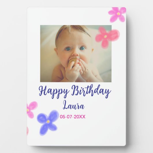 ベビーキッズ1st誕生日の追加name date追加フォト フォトプラーク (正面)